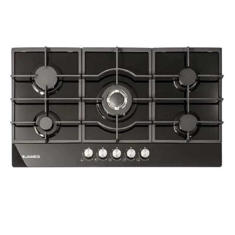 Anafe James de Empotrar a Gas 5 hornallas H-AG VIDRIO NEGRO