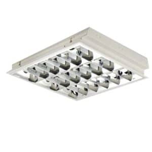 Artefacto Iluminación de embutir doble parabólico 4x18