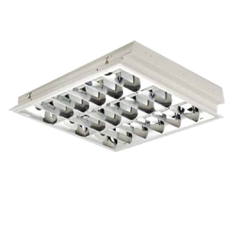 Artefacto Iluminación de embutir doble parabólico 4x18 p/LED