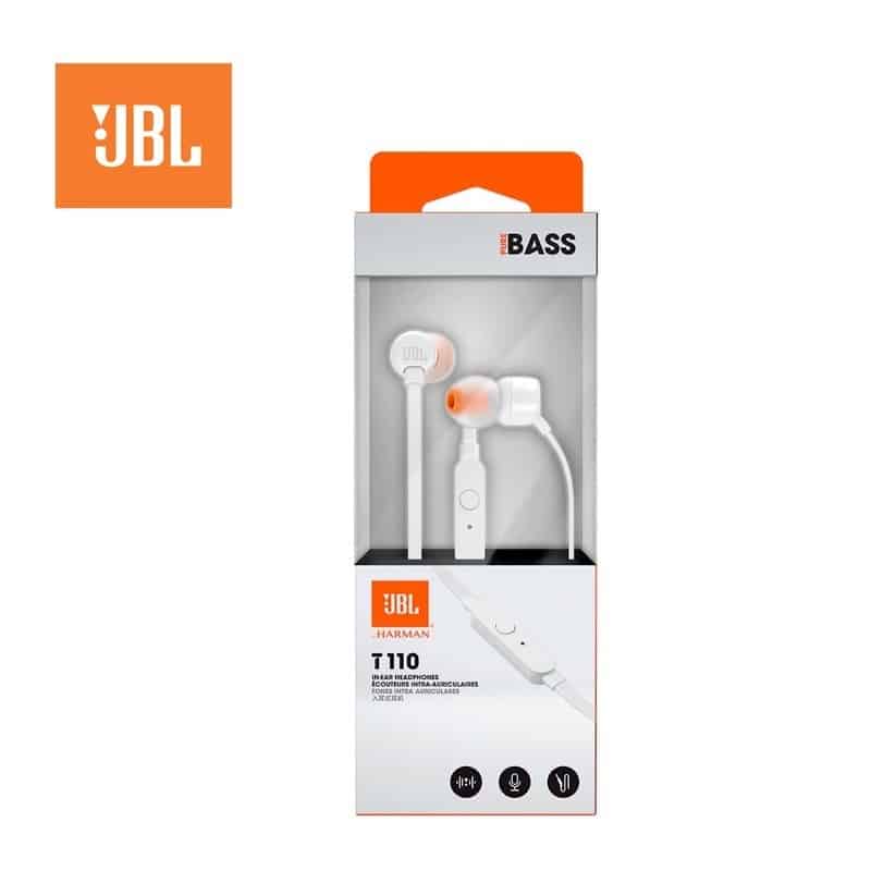 Auricular Audifono manos libre JBL T110 Blanco - Tecsys