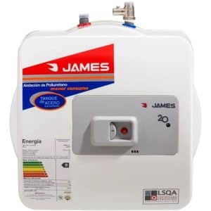 Calefon Termotanque James 20Lts Prisma Acero Salida Superior