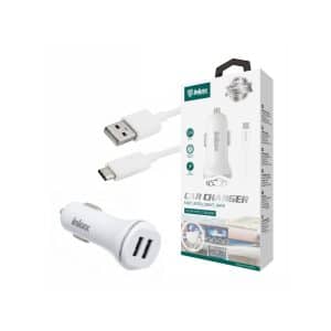 Cargador para auto Inkax 3.1A 2 puertos USB c/cable tipo C