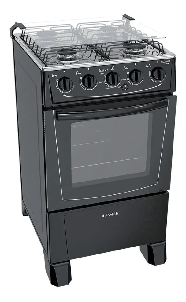 Cocina A Gas James 4 Hornallas C105 B Negra - Distribuidor