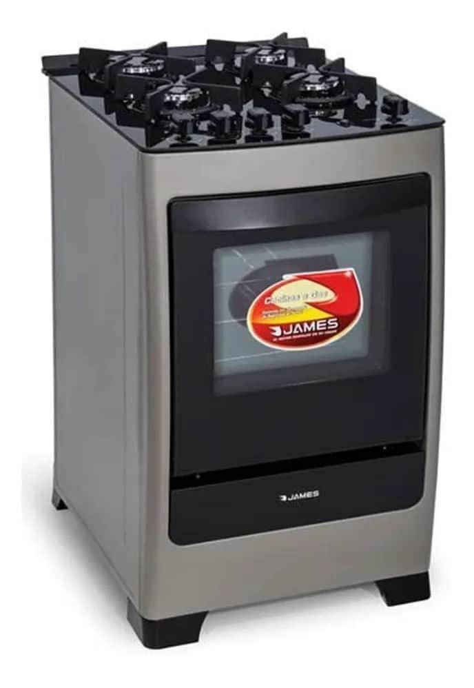 Cocina A Gas James 4 Hornallas Mesasda Vidrio C700V TITANIUM