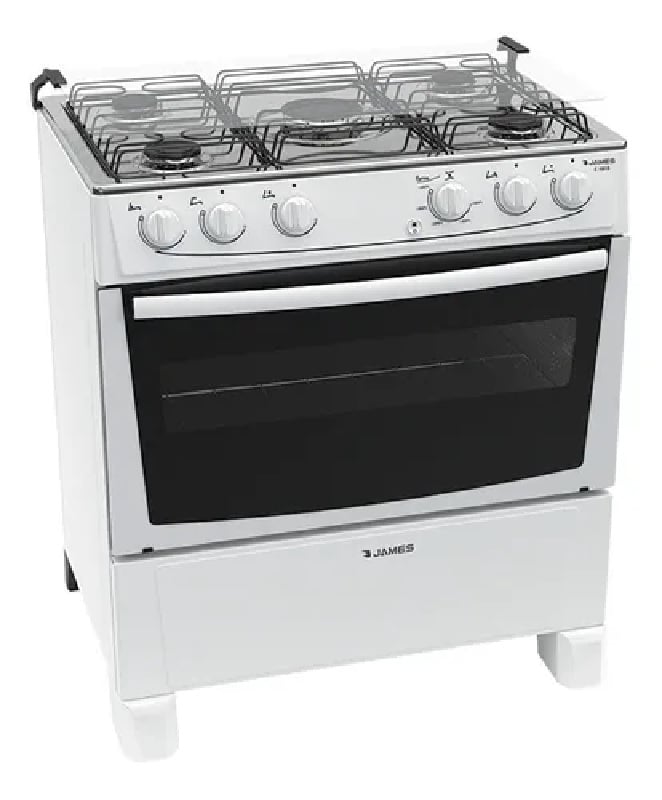 Cocina A Gas James 5 Hornallas C150 B Blanca - Distribuidor