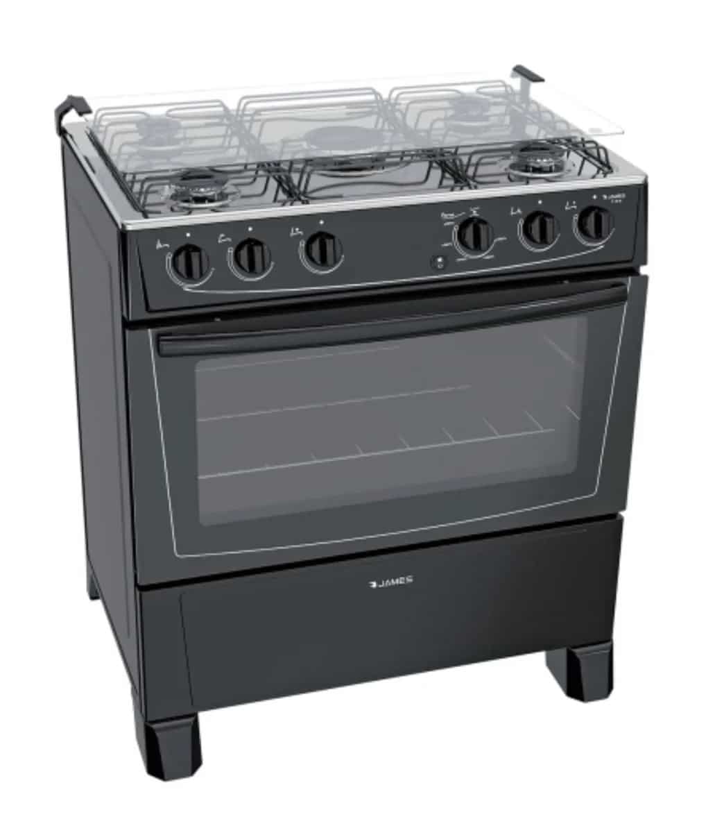 Cocina A Gas James 5 Hornallas C150 B Negra - Distribuidor