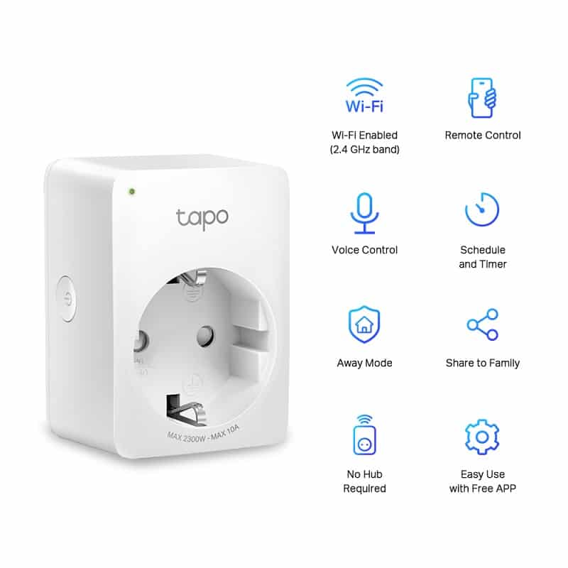 Enchufe Inteligente TP-LINK TAPO P100 WIFI Bluetooth Programación