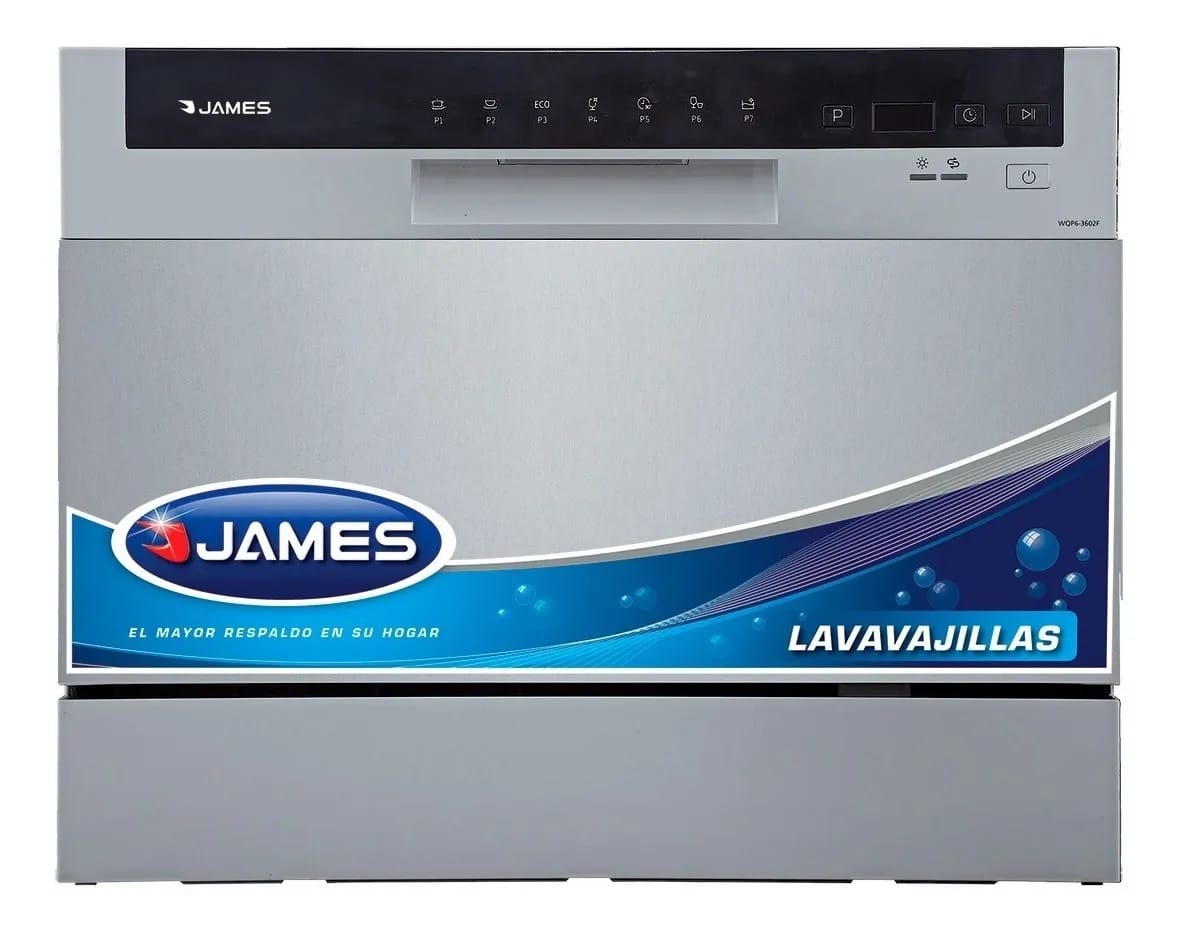 Lavavajillas James Compacto 6 Cubiertos 7 Prog LVCM-6CD INOX