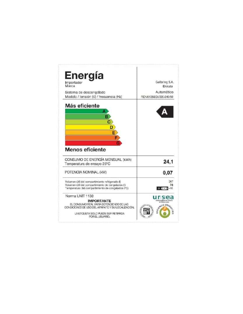 Refrigerador Frío Seco 410L Blanco con Dispensador - Enxuta