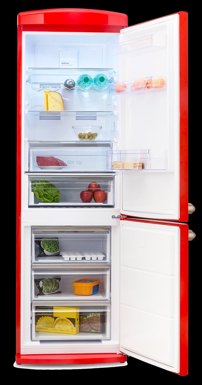 Refrigerador James Linea Retro con Freezer abajo J373RR Rojo