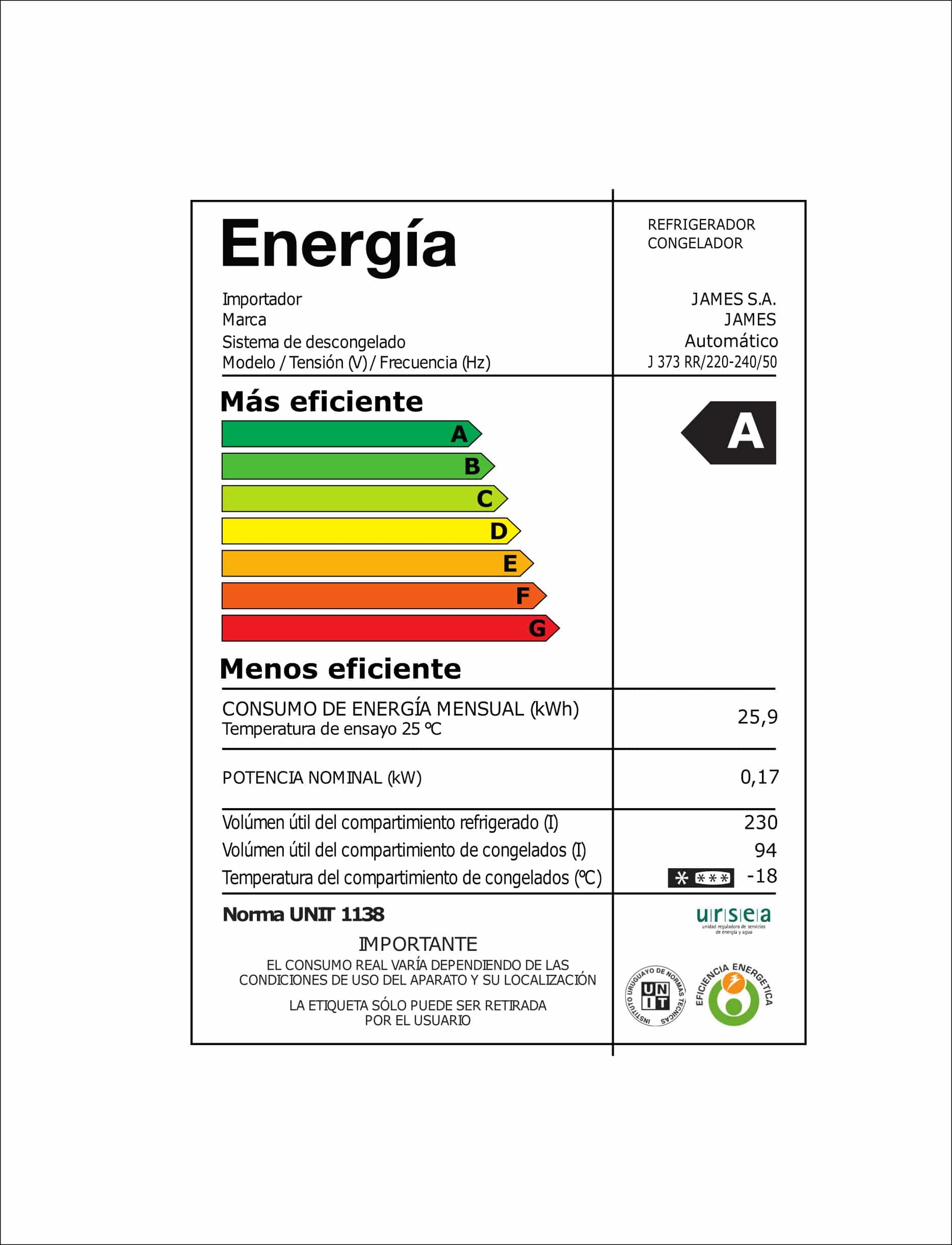 Refrigerador James Linea Retro con Freezer abajo J373RR Rojo