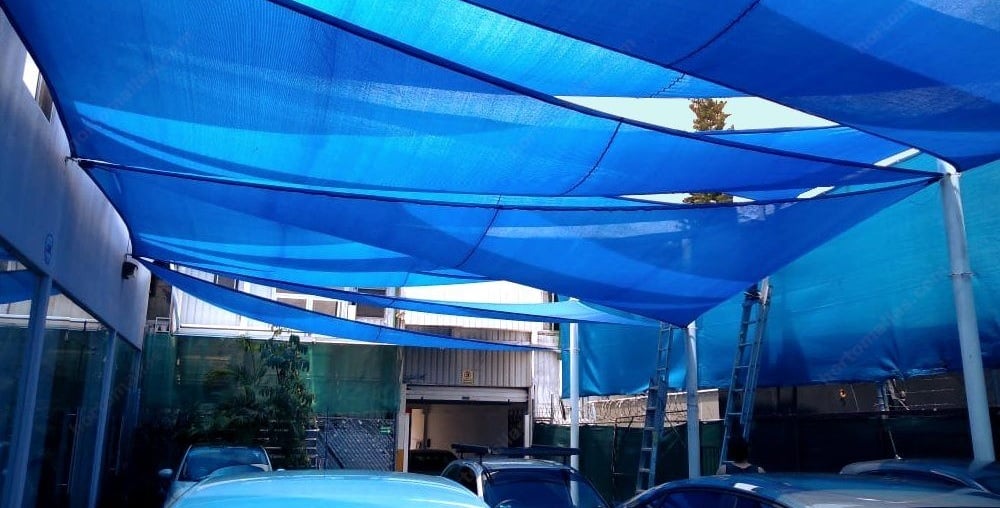 Malla Toldo Vela Alta Calidad 8 x 18 metros Uv 98% Azul