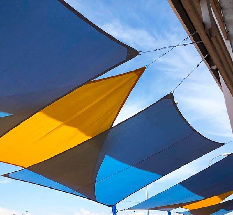 Toldo Vela p/ sombra viento c/ Uv - 4*5 rectangulo AZUL