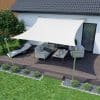 Toldo Vela p/ sombra viento c/ Uv - 4*6.5 rectangulo BLANCO