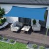 Toldo Vela p/ sombra viento c/ Uv - 4*9 rectangulo AZUL