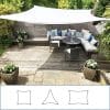 Toldo Vela p/ sombra viento c/ Uv - 4*9 rectangulo BLANCO