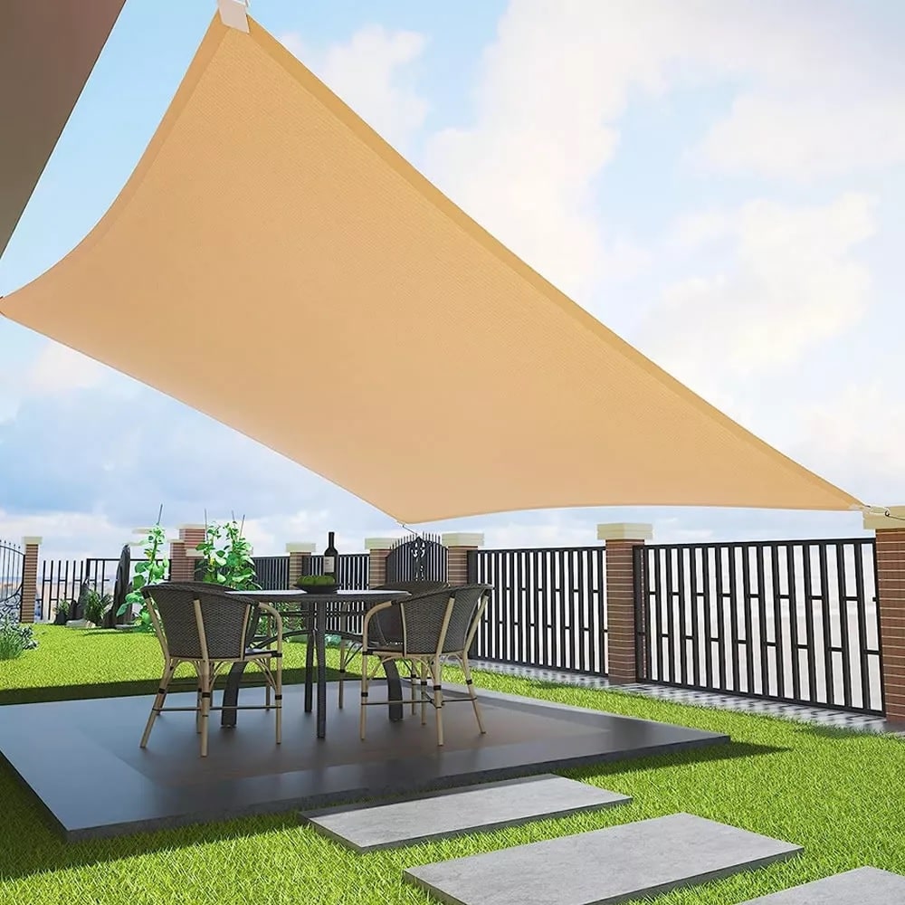 Toldo Vela p/ sombra viento y granizo c/Uv-3*3 Metros Dorado