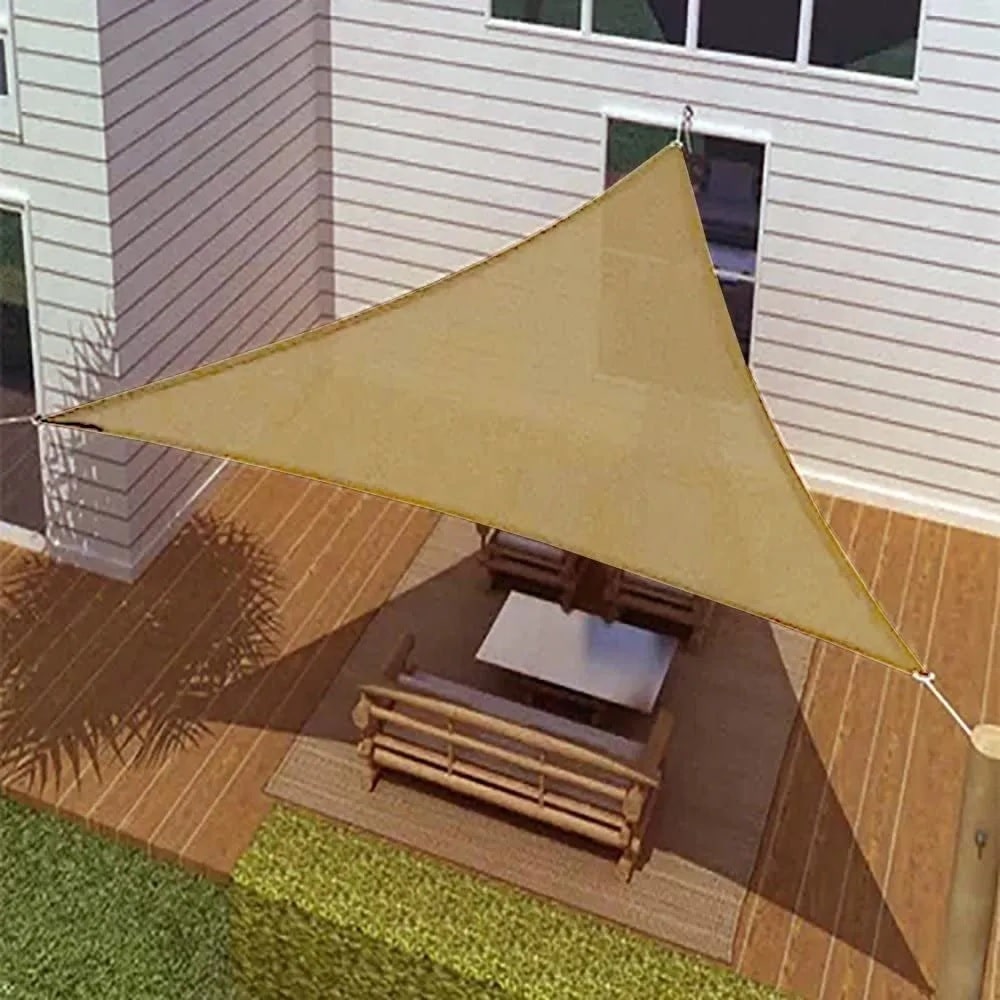 Toldo Vela p/ sombra viento y granizo c/ protección Uv - 3*4*3 triangulo Beige