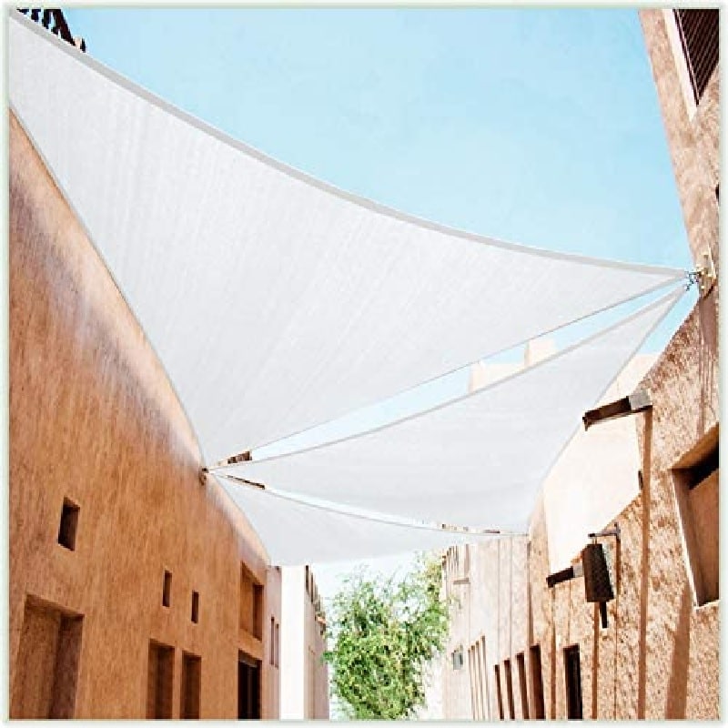 Toldo Vela sombra viento granizo c/Uv 5*5*5 triangulo BLANCO