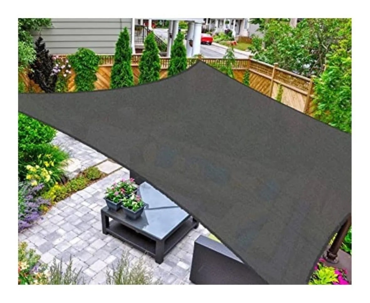 Toldo Vela sombra viento y granizo Uv-2*2 Mts Cuadrado Negro