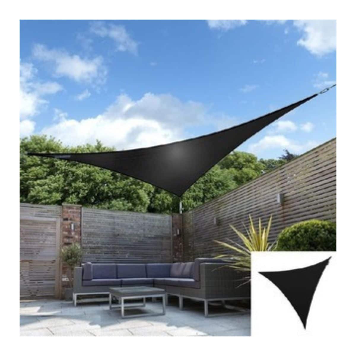 Toldo Vela sombra viento y granizo - 4*4*5.6 triangulo NEGRO