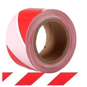 CINTA ADHESIVA DIAGONAL ROJA Y BLANCA 44 metros - Seguridad