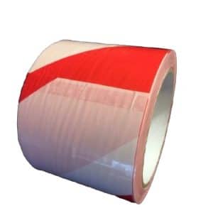 CINTA PVC 7.5 CM ROJA Y BLANCA 100 metros - Seguridad Vial
