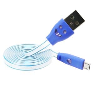 Cable de Datos LED Cilindrico Micro USB - Azul