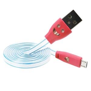 Cable de Datos LED Cilindrico Micro USB - Rojo
