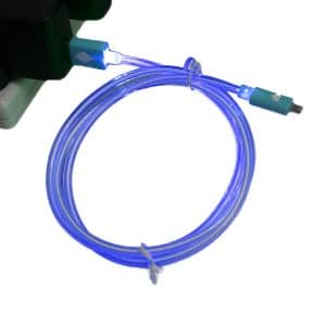Cable de Datos LED Plano Micro USB - Azul