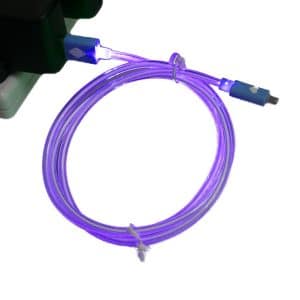 Cable de Datos LED Plano Micro USB - Violeta