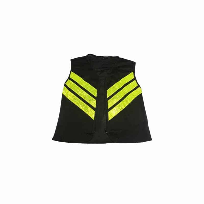 Chaleco Calado Negro con cierre y 3 cintas reflectivas 2XL