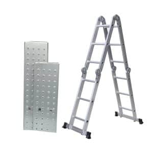 Escalera andamio 3.4 mts 12 escalones Aluminio + Chapones