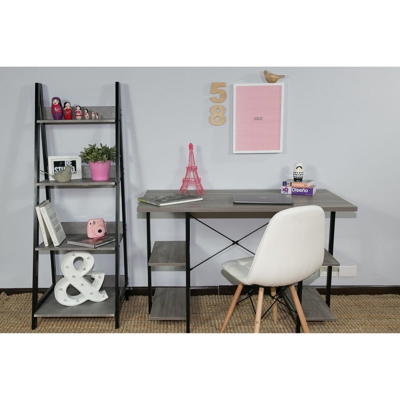 Escritorio Para PC Acero y Madera Tb15-nk03 Madera Negro