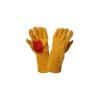 GUANTE SOLDADOR FORRADO AMARILLO C/REFUERZO ROJO