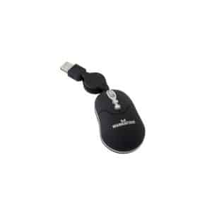 Mouse USB Retractil Micro Negro- Manhattan