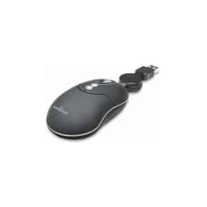 Mouse USB Retractil Mini Negro- Manhattan