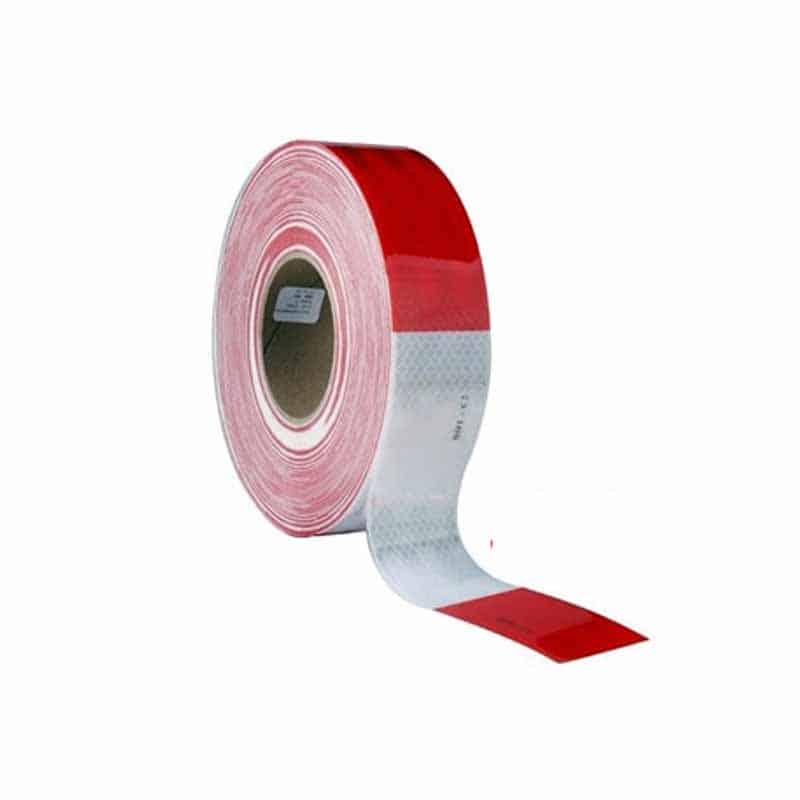 Rollo de Cinta adhesiva reflectiva blanca y roja 45 mts 20cm