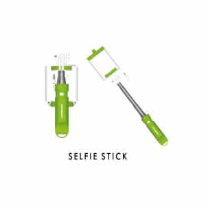 SELFIE STICK, CON CABLE, PLEGABLE, VERDE Ledstar