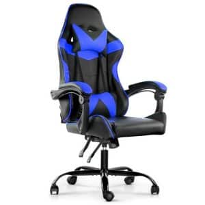 Silla Gamer Lumax Modelo Rom Super Oferta negro/azul-Gaming