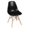 Silla Negra con Patas en Madera Maciza