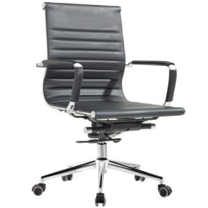 Silla de oficina Eames EA117 cuerina Negra