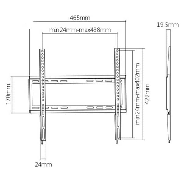 Soporte para TV lcd/led fijo hasta 55'' Modelo KL22-44F.