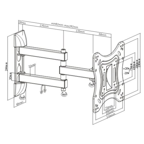 Soporte para TV lcd/led movil hasta 42'' / 20kg LPA51-223