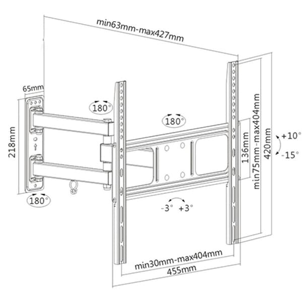 Soporte para TV lcd/led movil hasta 55'' / 35kg LPA52-443