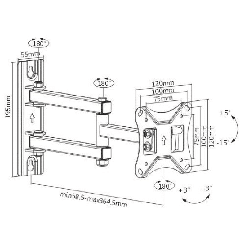 Soporte para TV led/lcd movil hasta 27'' LDA23-113
