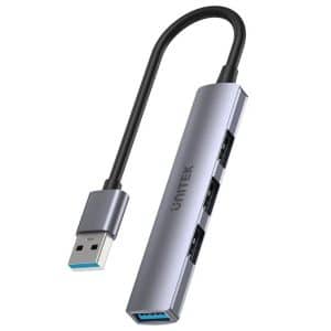 HUB USB-A 3.0 Unitek 4 en 1 - 3x USB 2.0, 1x USB 3.0