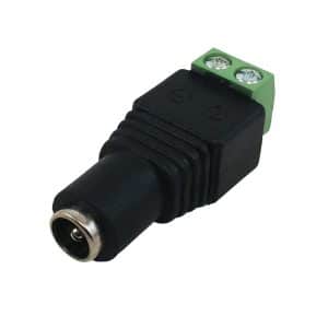 Conector 12v 2.1mm dc hembra para CCTV