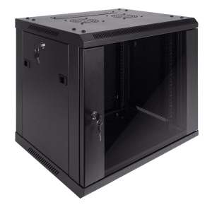 Rack NRG+ 9U pared o piso - Vidrio templado con cerradura