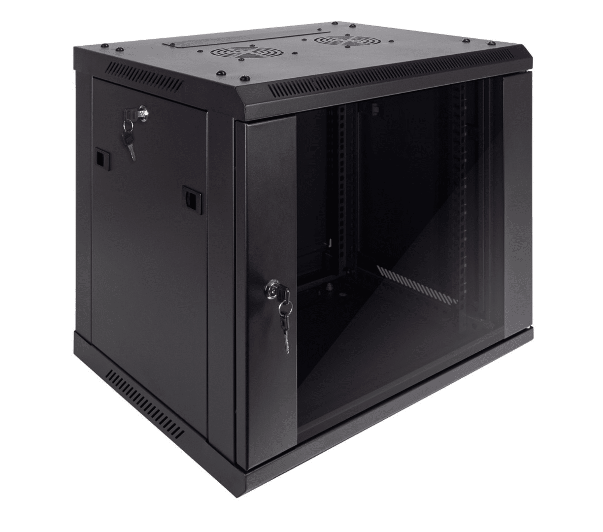 Rack NRG+ 9U pared o piso - Vidrio templado con cerradura